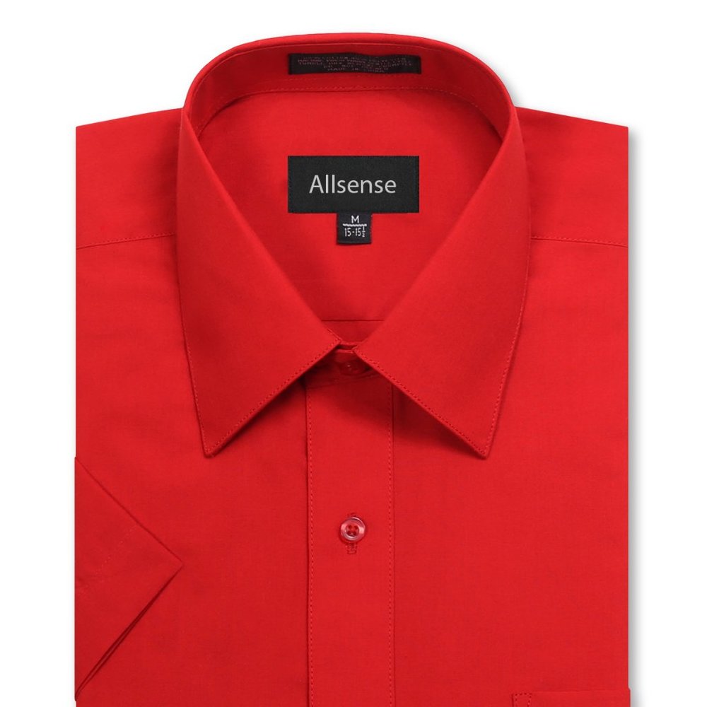 Men's Regular Fit Short-Sleeve Dress shirt Red
